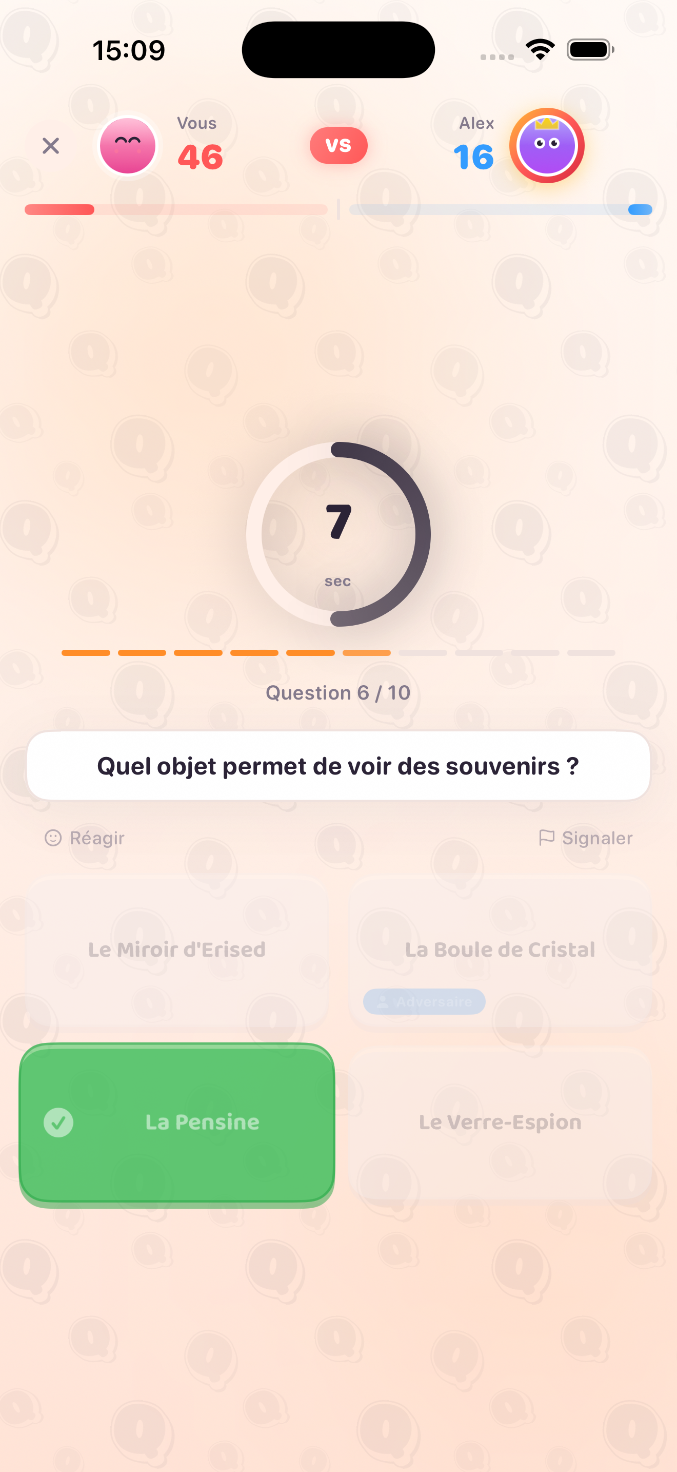 Duel Quizaap en cours avec chrono